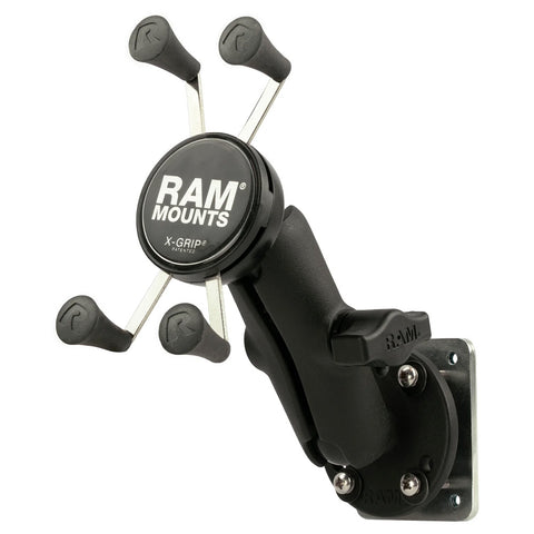 RAM Mount X-Grip Phone Mount w/Drill-Down Base  Backer Plate [RAM-B-138-UN7-225B2U]